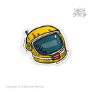 Casco de Astronauta - Amarillo (Premium Sticker)