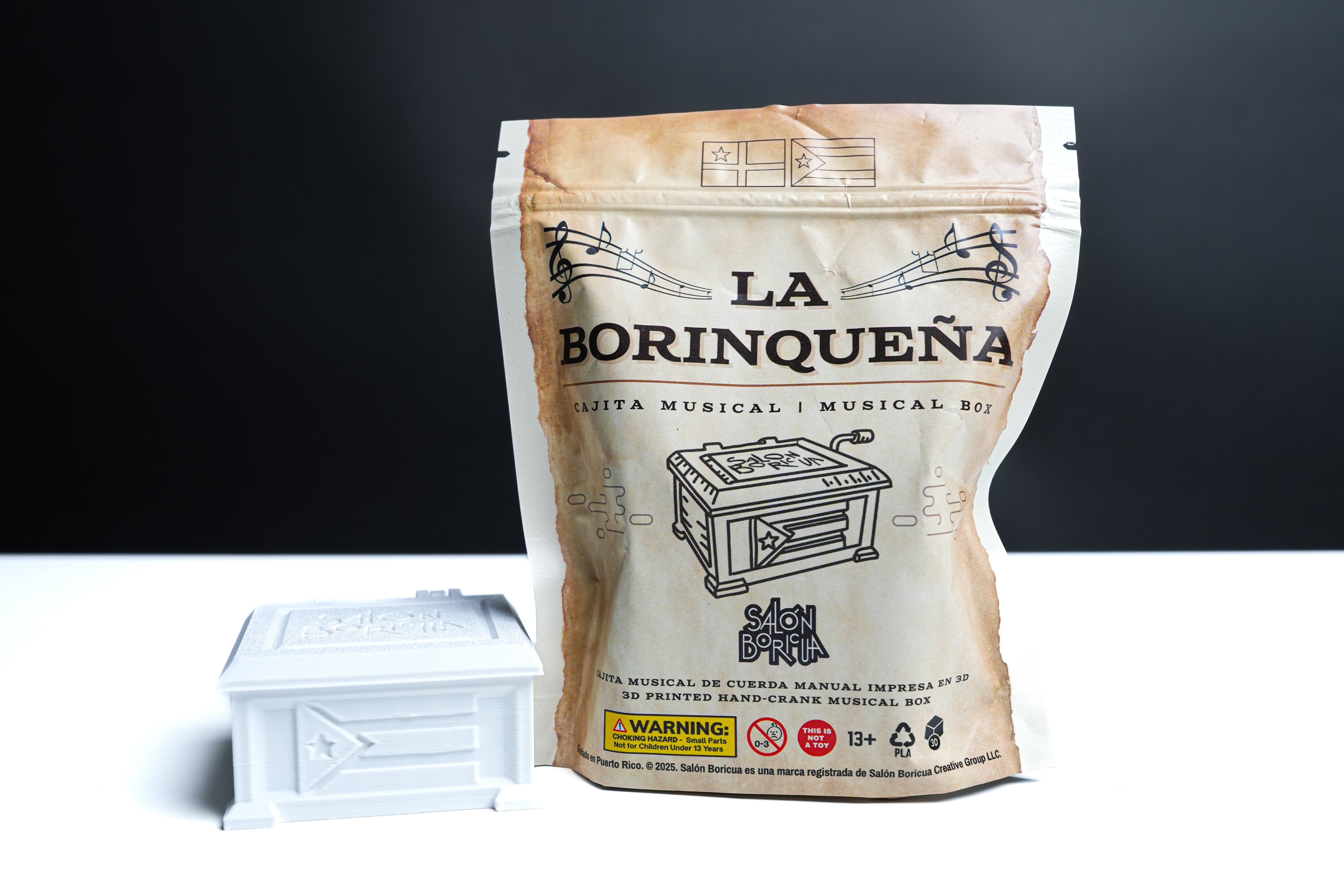 Cajita Musical #5 Blanca - La Borinqueña (Musical Box)