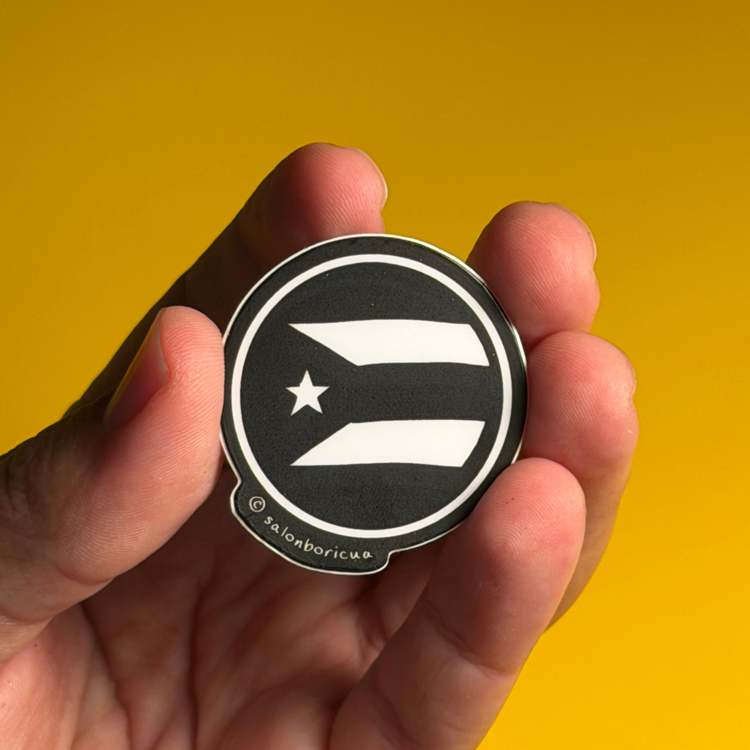 Mini Sticker: Bandera PR - Black (Premium Sticker)