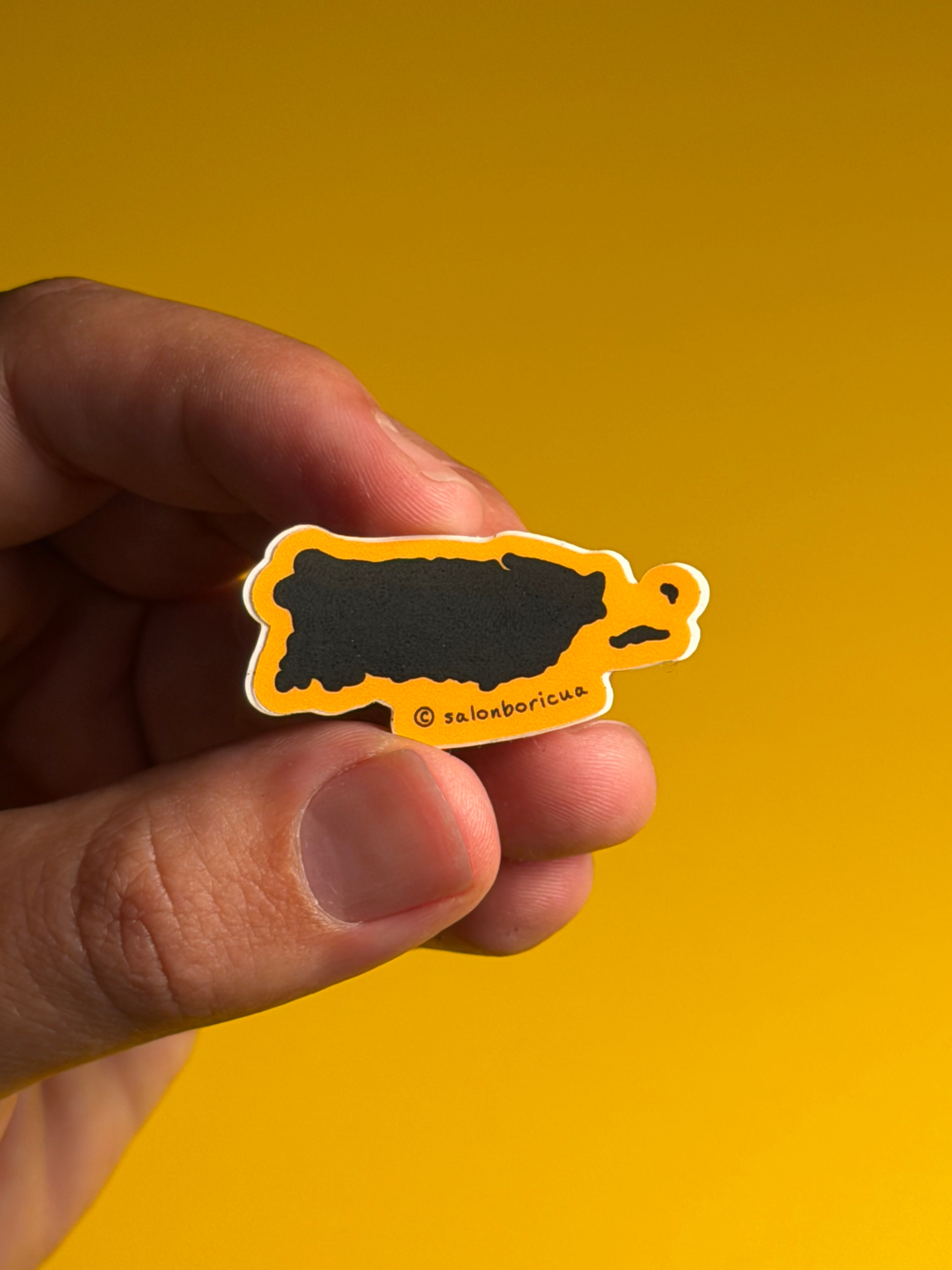 Mini Sticker: Mapa PR - Yellow/Black (Premium Sticker)