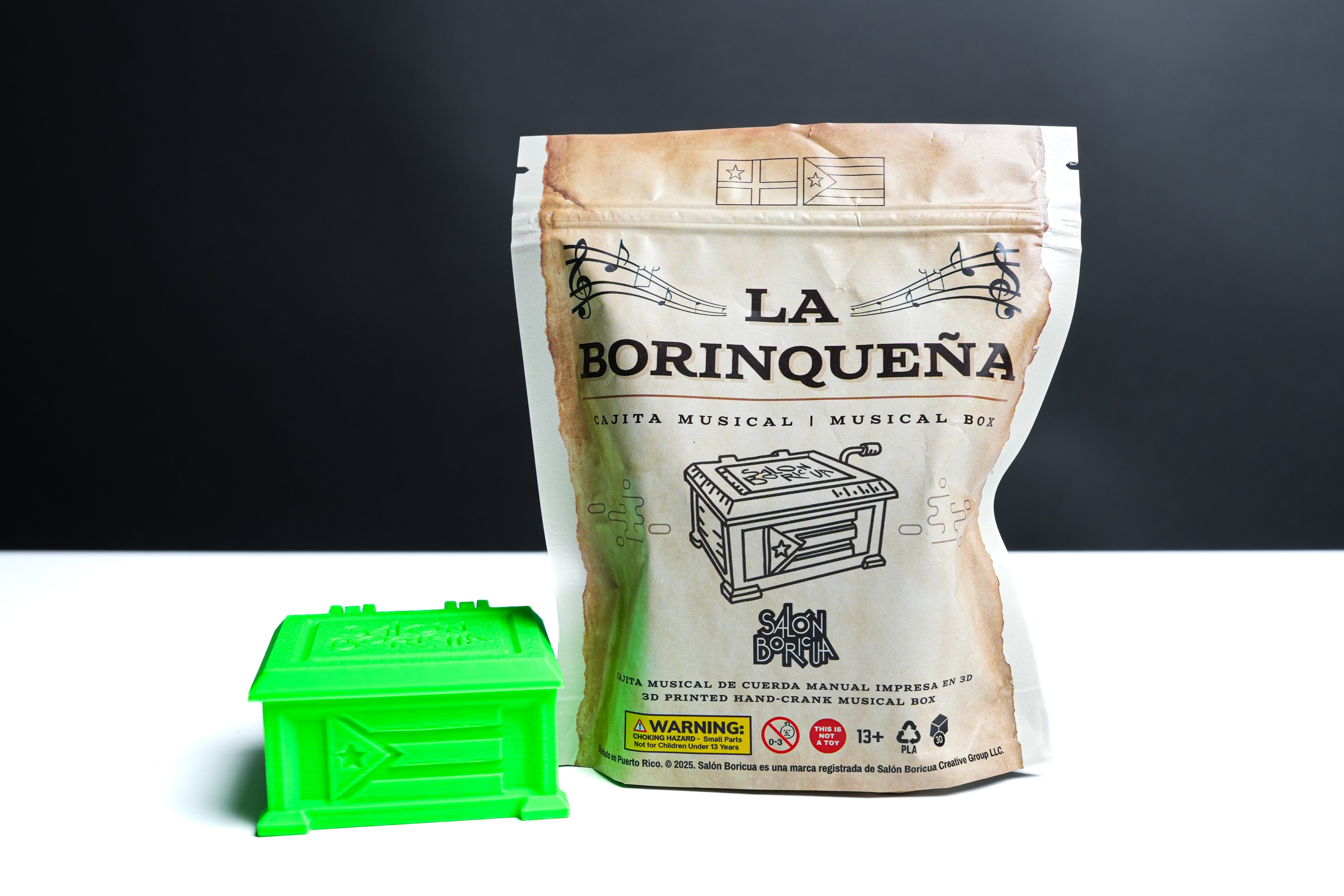 Cajita Musical #4 Verde - La Borinqueña (Musical Box)