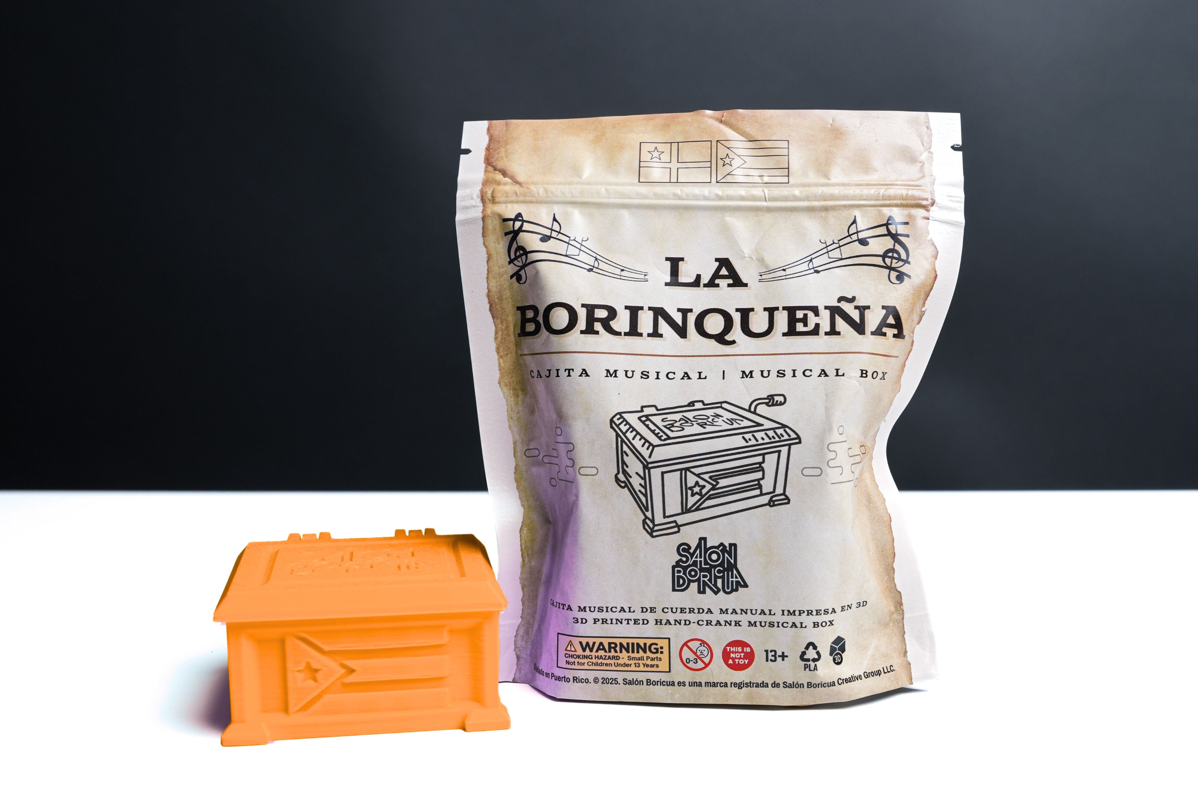 Cajita Musical #9 Anaranjado - La Borinqueña (Musical Box)