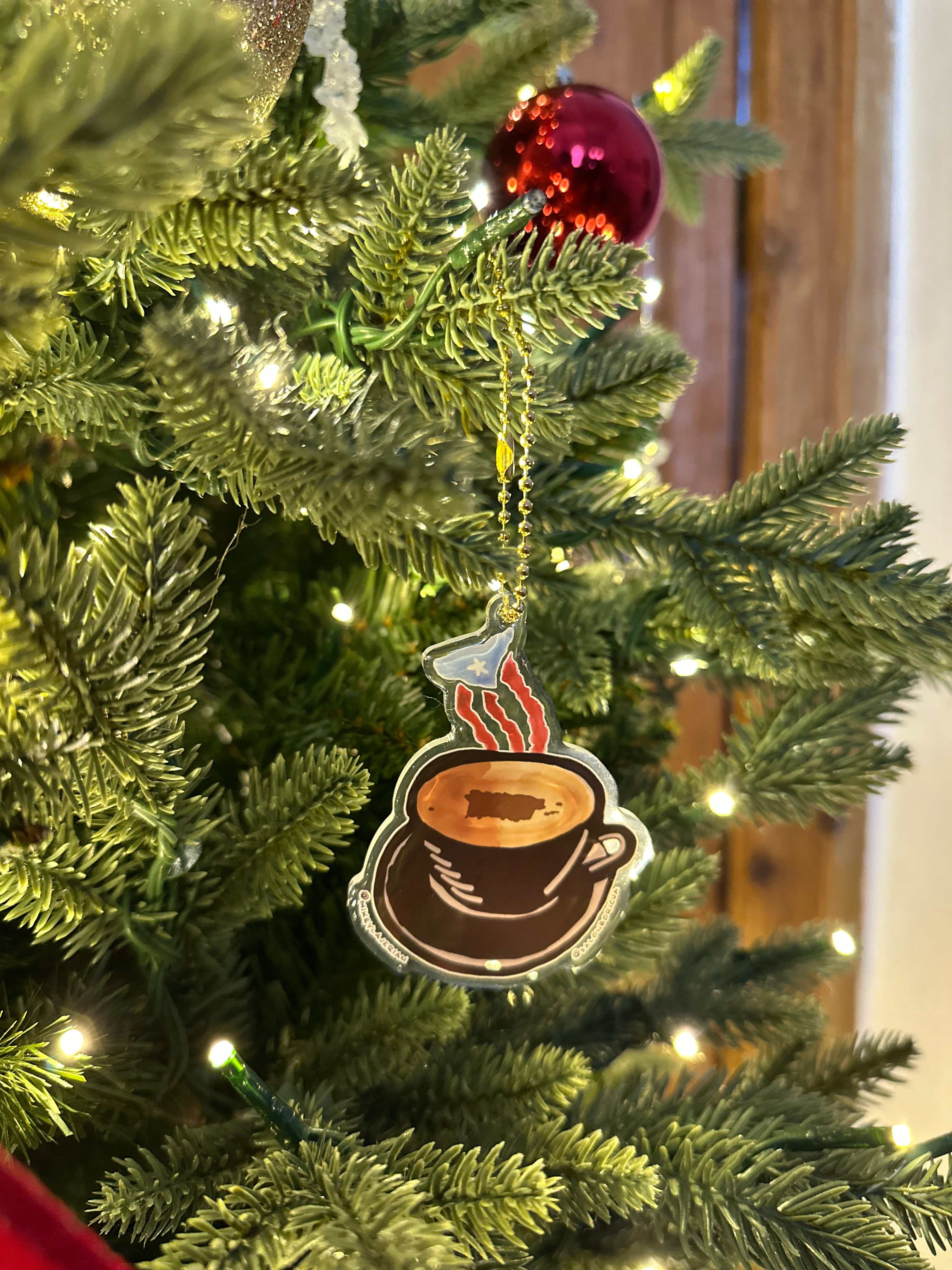 Adorno: Taza de Mi Café (Acrylic Christmas Ornament)