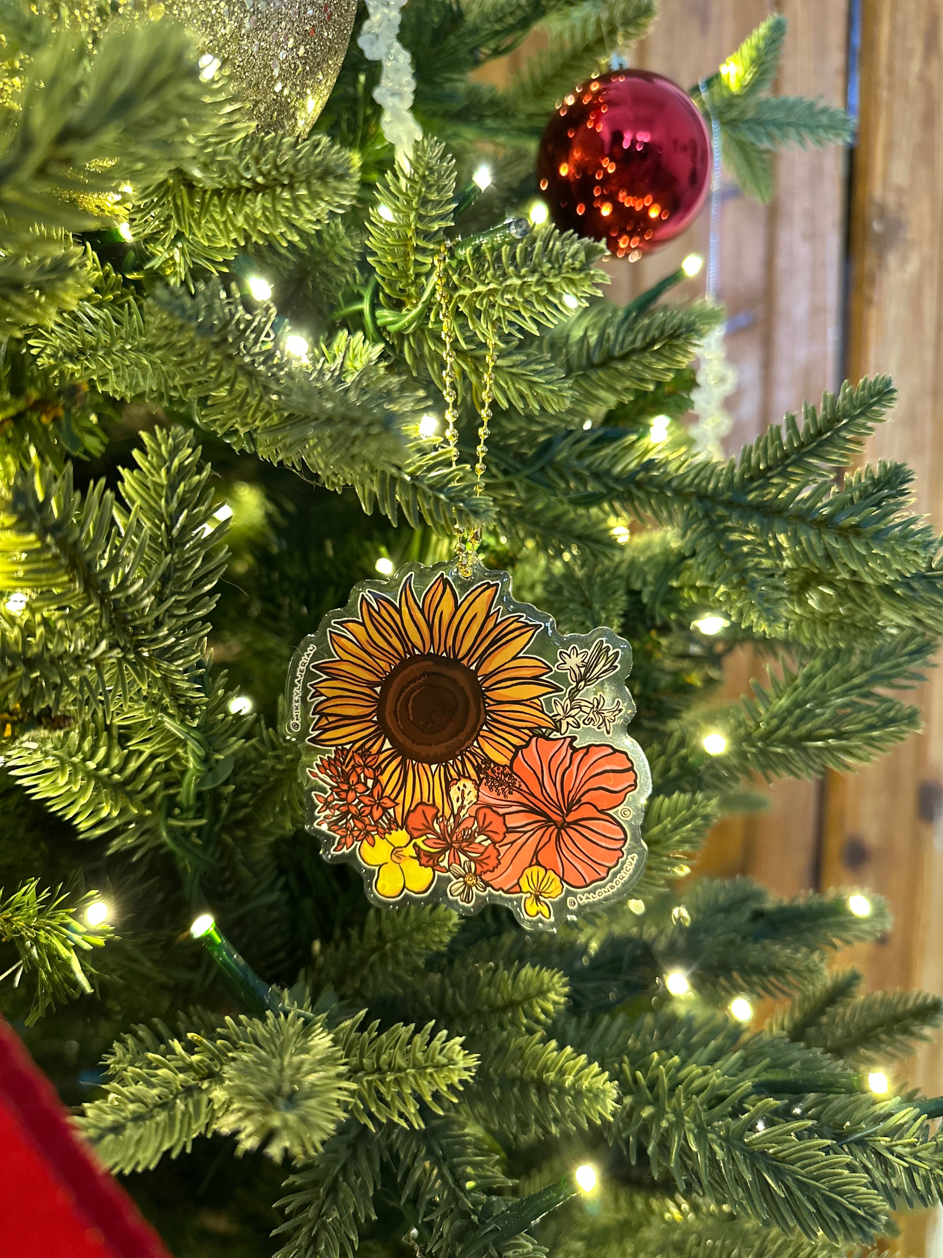 Adorno: Flores del Patio (Acrylic Christmas Ornament)