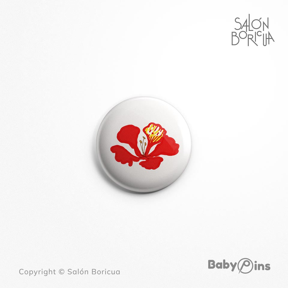 Pin: #22 Flor Flamboyán Rojo (BabyPins™)