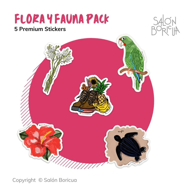 #04 - Flora y Fauna Pack (5 Premium Stickers)