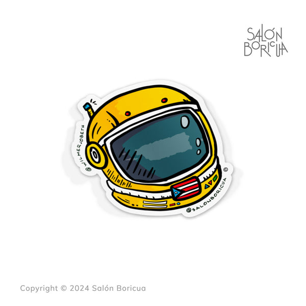 Casco de Astronauta - Amarillo (Premium Sticker)