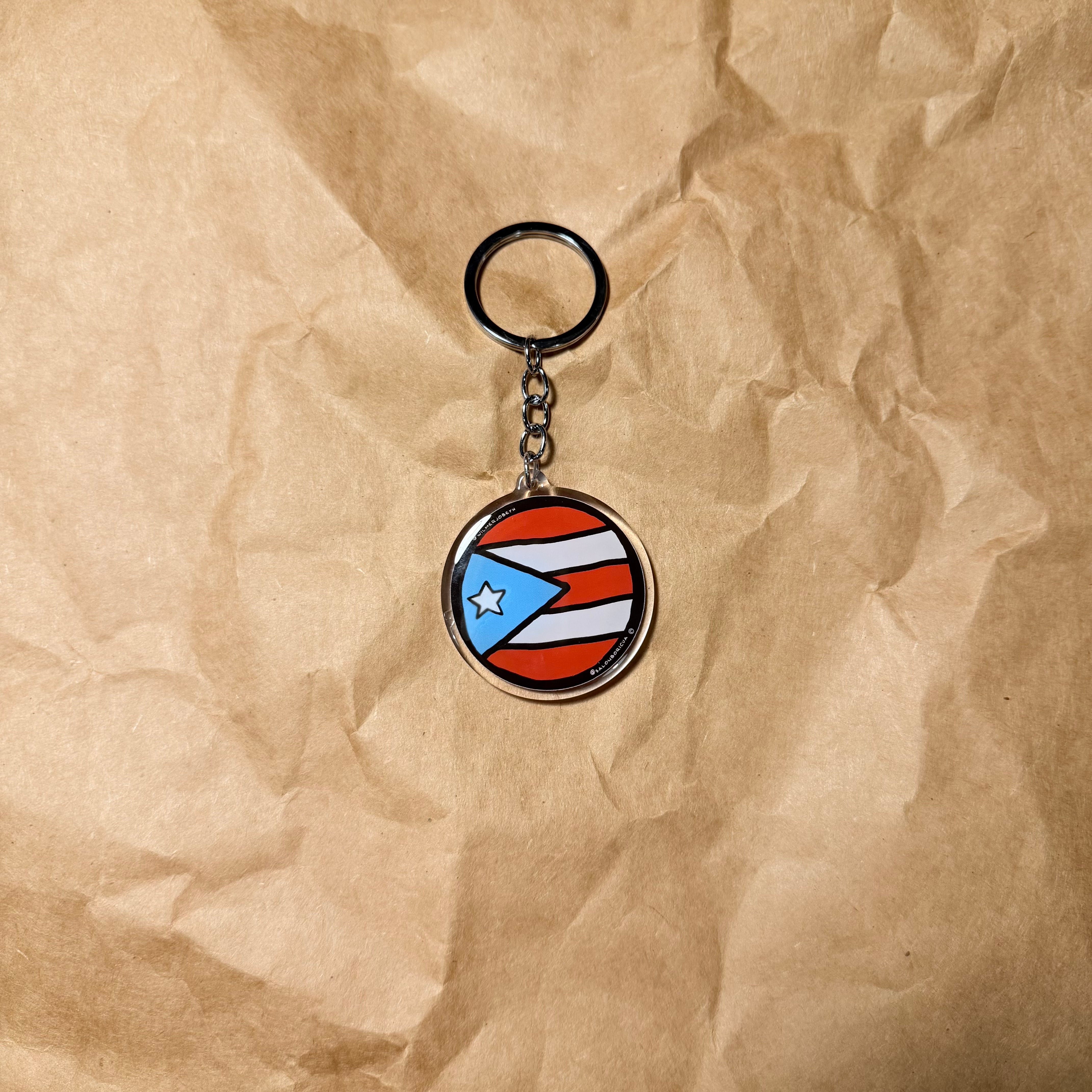 Keychain: Bandera PR Rounded - Sky Blue (Keychain)