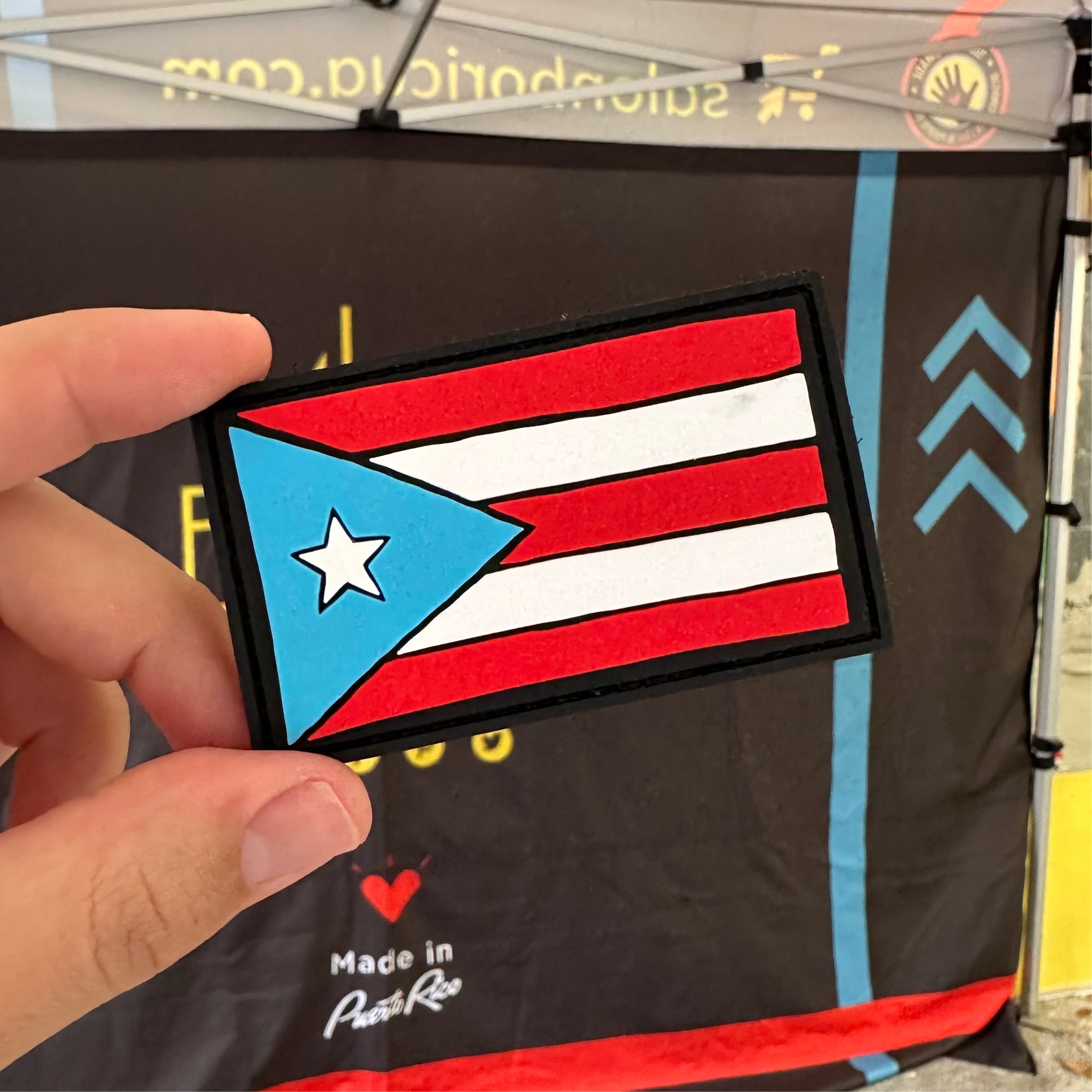 Parcho PVC/Velcro: Bandera de Puerto Rico rectangular - Sky Blue (Patch)