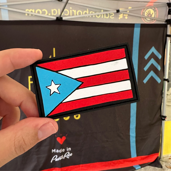 Parcho PVC/Velcro: Bandera de Puerto Rico rectangular - Sky Blue (Patch)