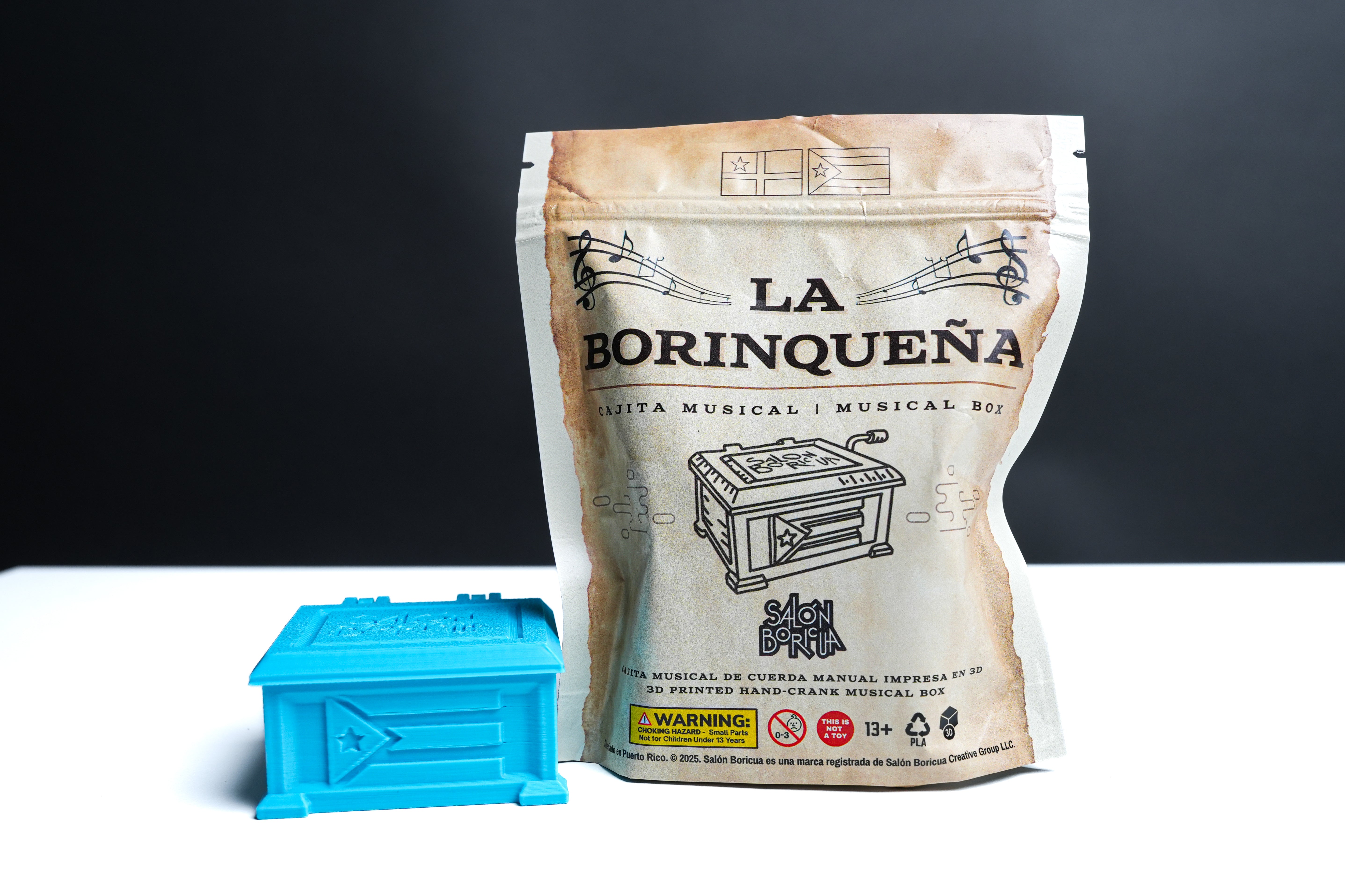 Cajita Musical #3 Azul - La Borinqueña (Musical Box)