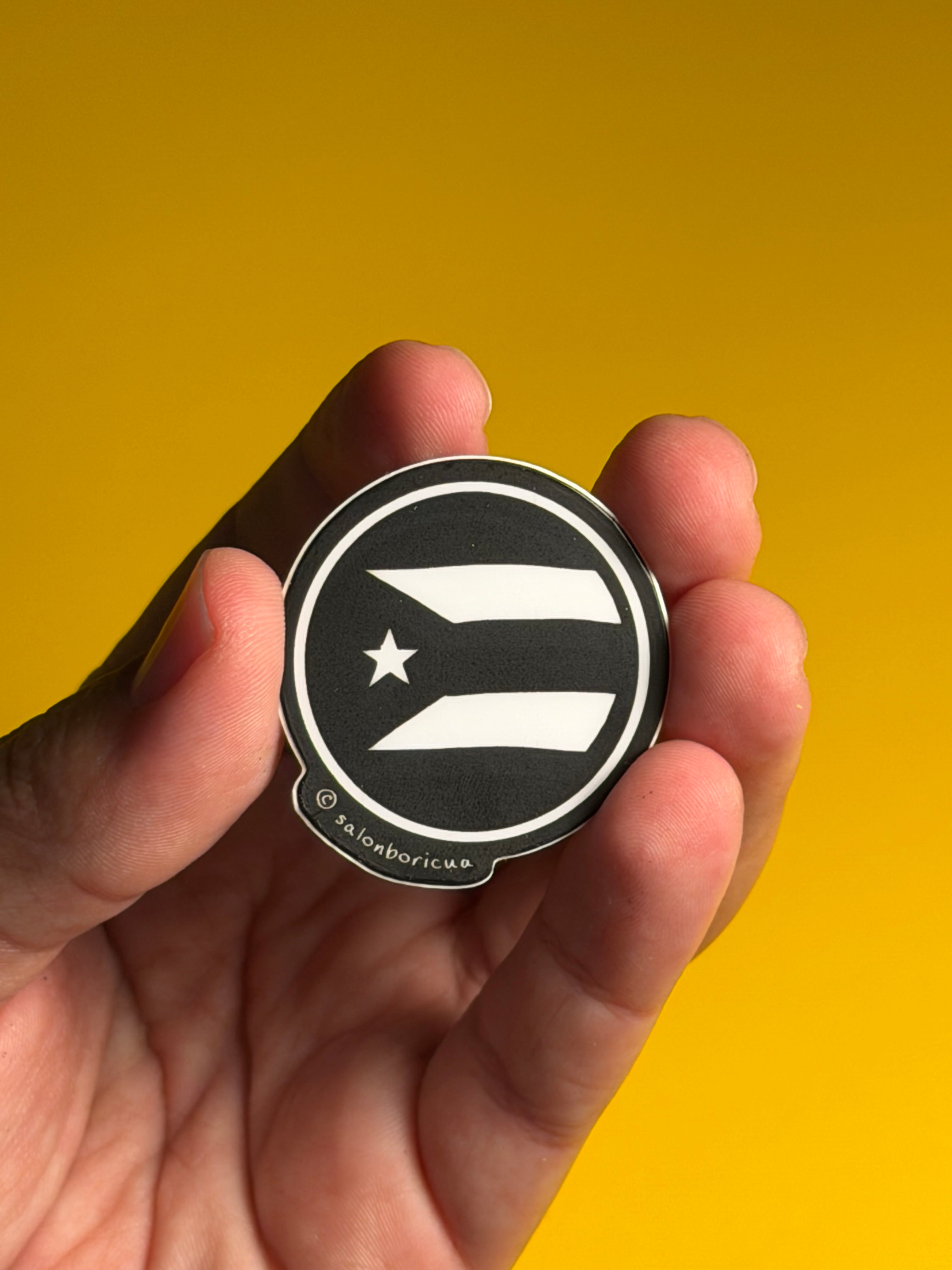 Mini Sticker: Bandera PR - Black (Premium Sticker)