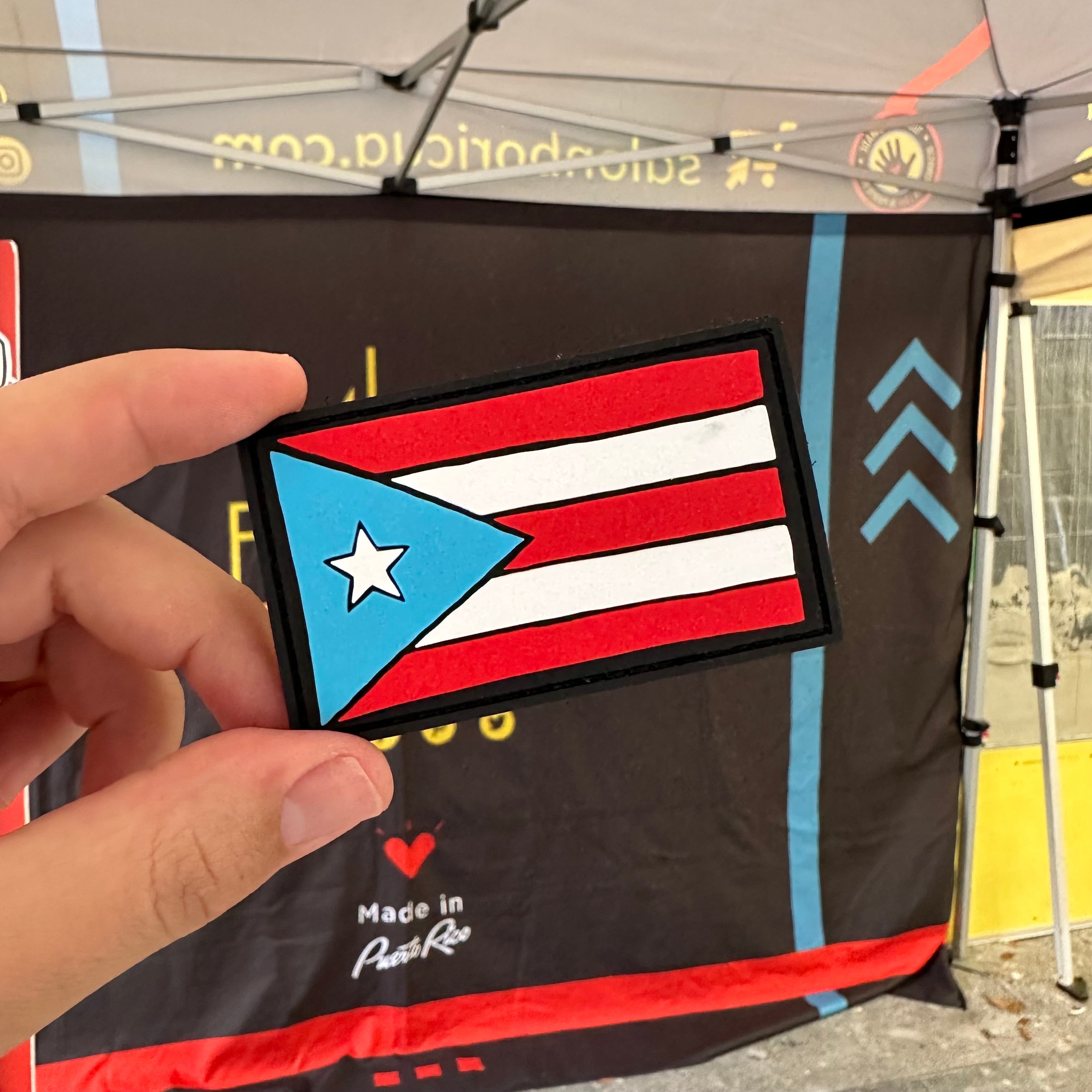 Parcho PVC/Velcro: Bandera de Puerto Rico rectangular - Sky Blue (Patch)