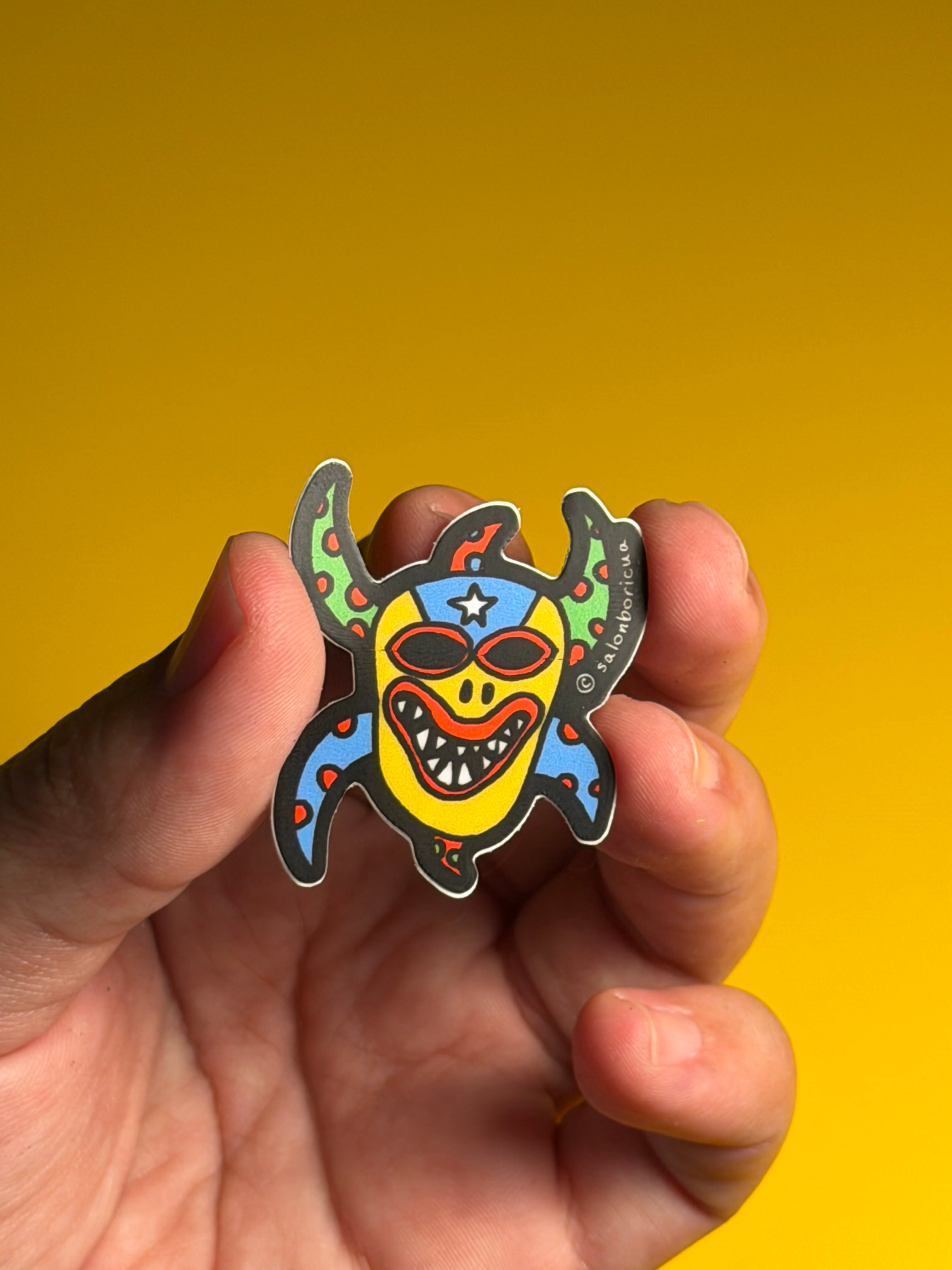 Mini Sticker: Máscara de Vejigante (Premium Sticker)