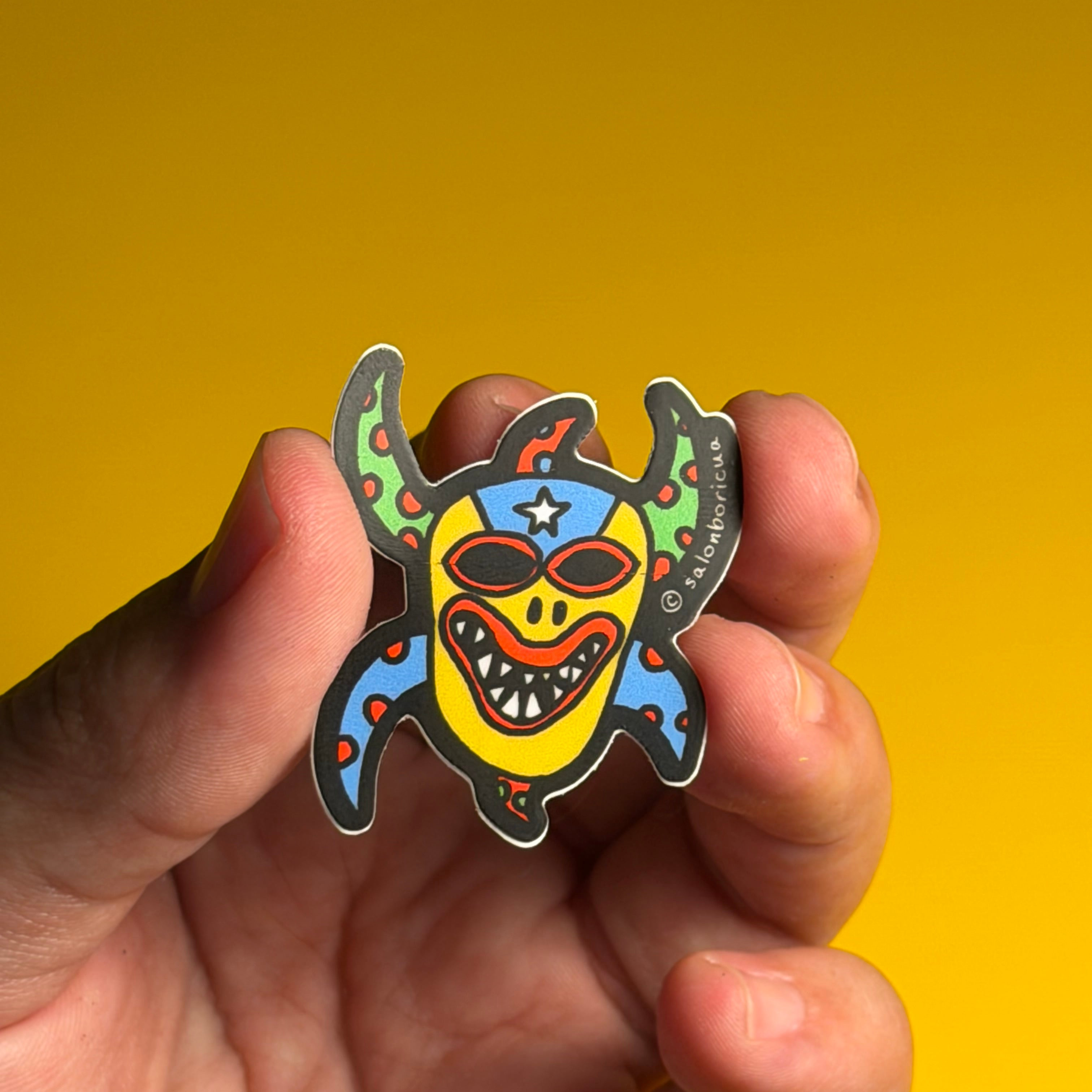 Mini Sticker: Máscara de Vejigante (Premium Sticker)