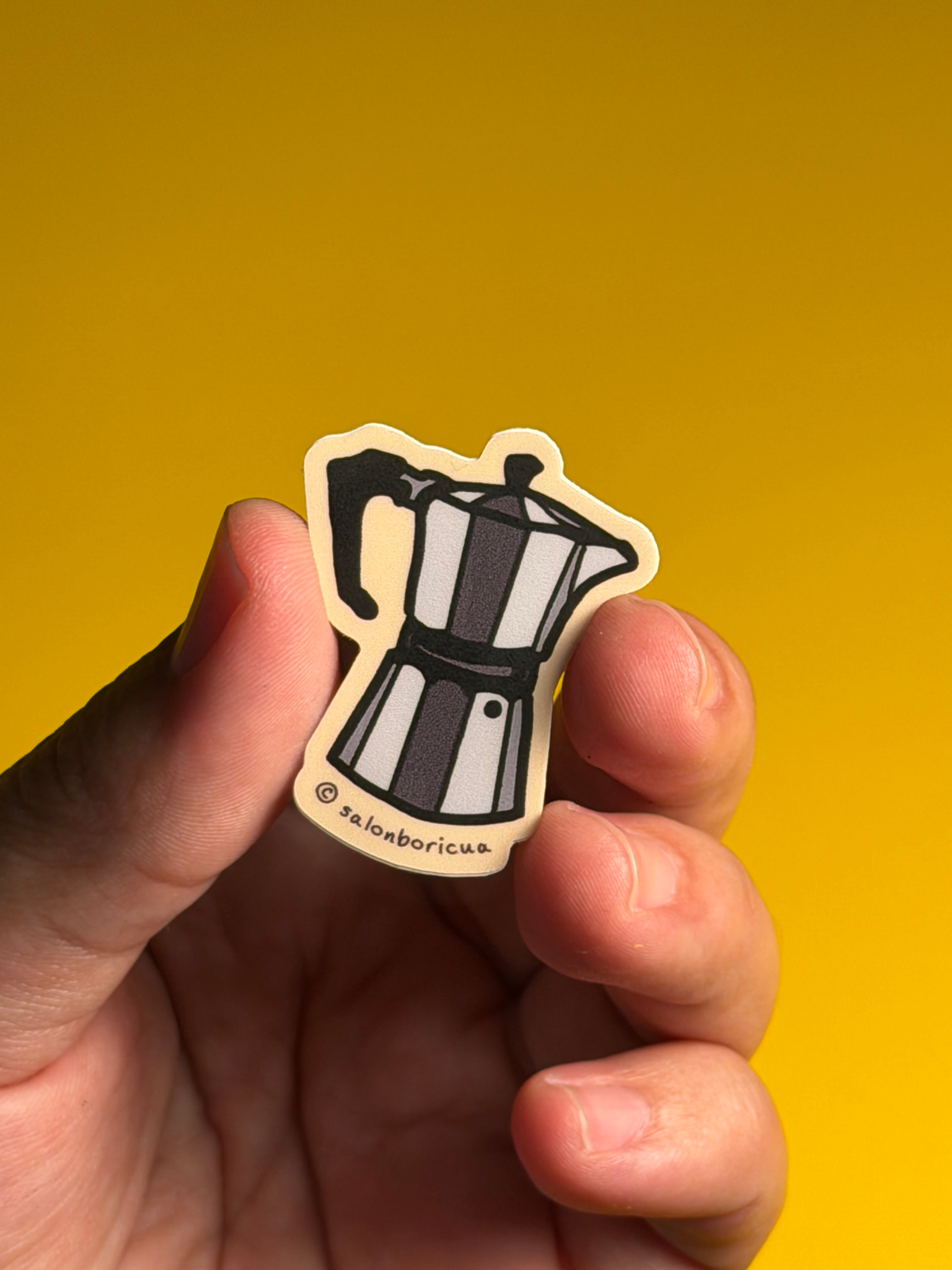 Mini Sticker: Greca de Café (Premium Sticker)