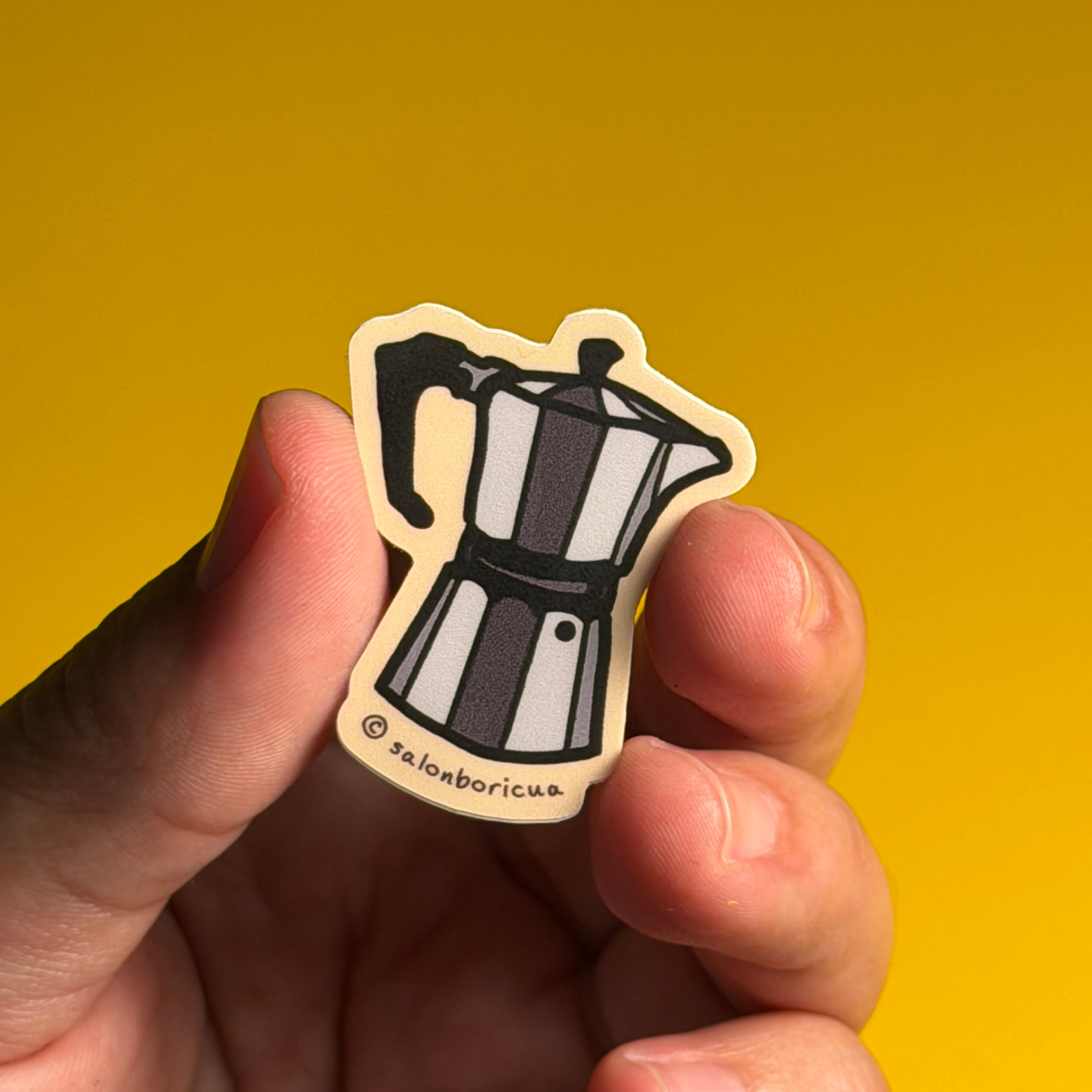 Mini Sticker: Greca de Café (Premium Sticker)