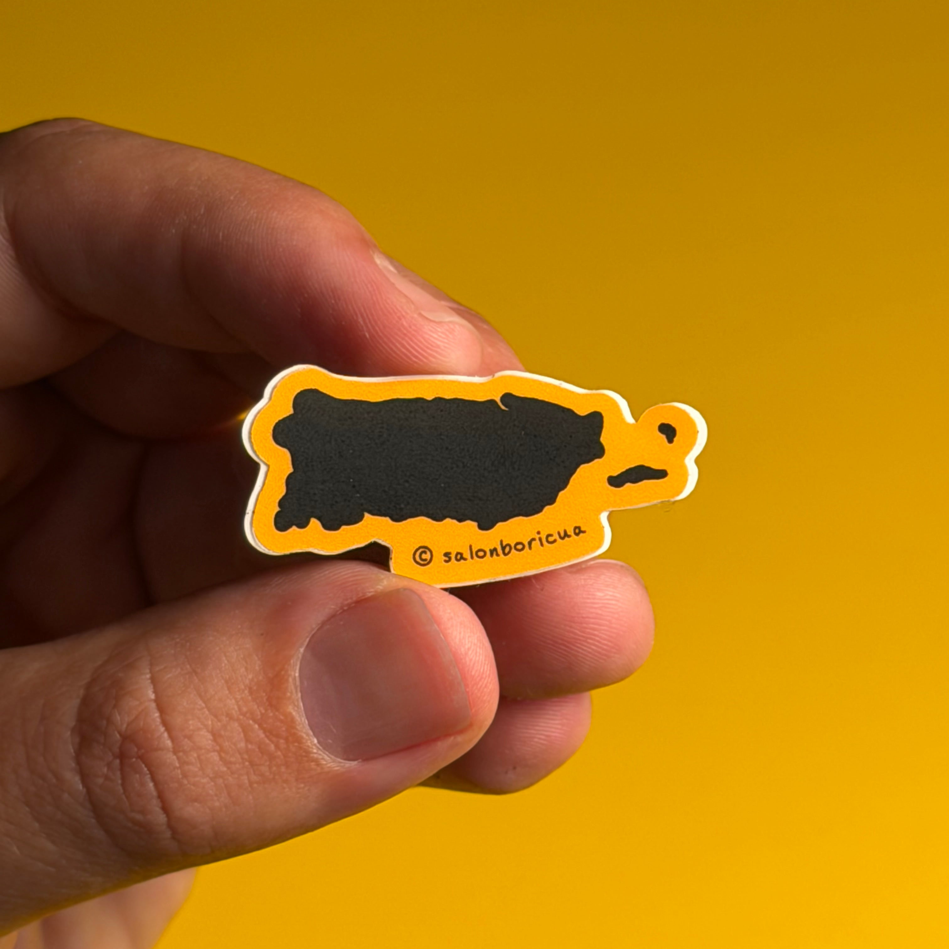 Mini Sticker: Mapa PR - Yellow/Black (Premium Sticker)