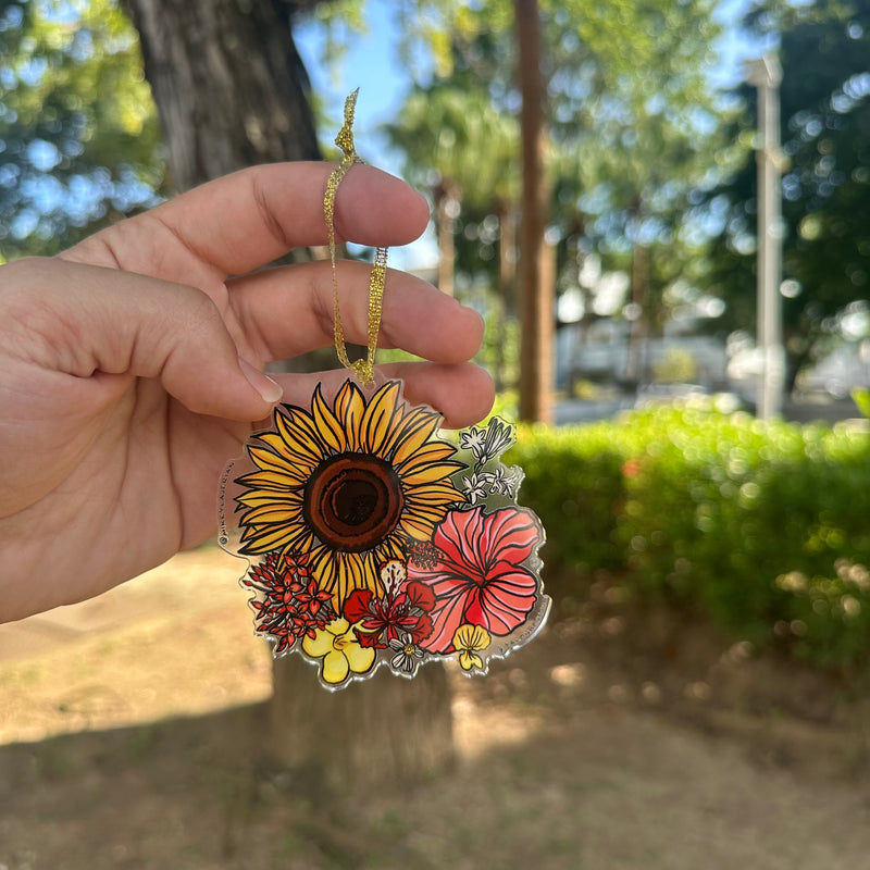 Adorno: Flores del Patio (Acrylic Christmas Ornament)