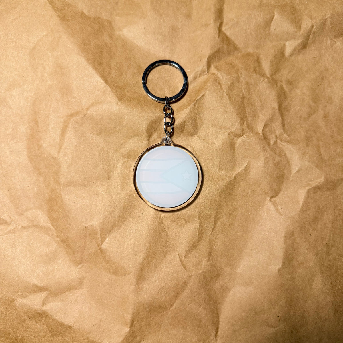 Pr Key Chain Keychain: Bandera PR Rounded - Sky Blue (Keychain)