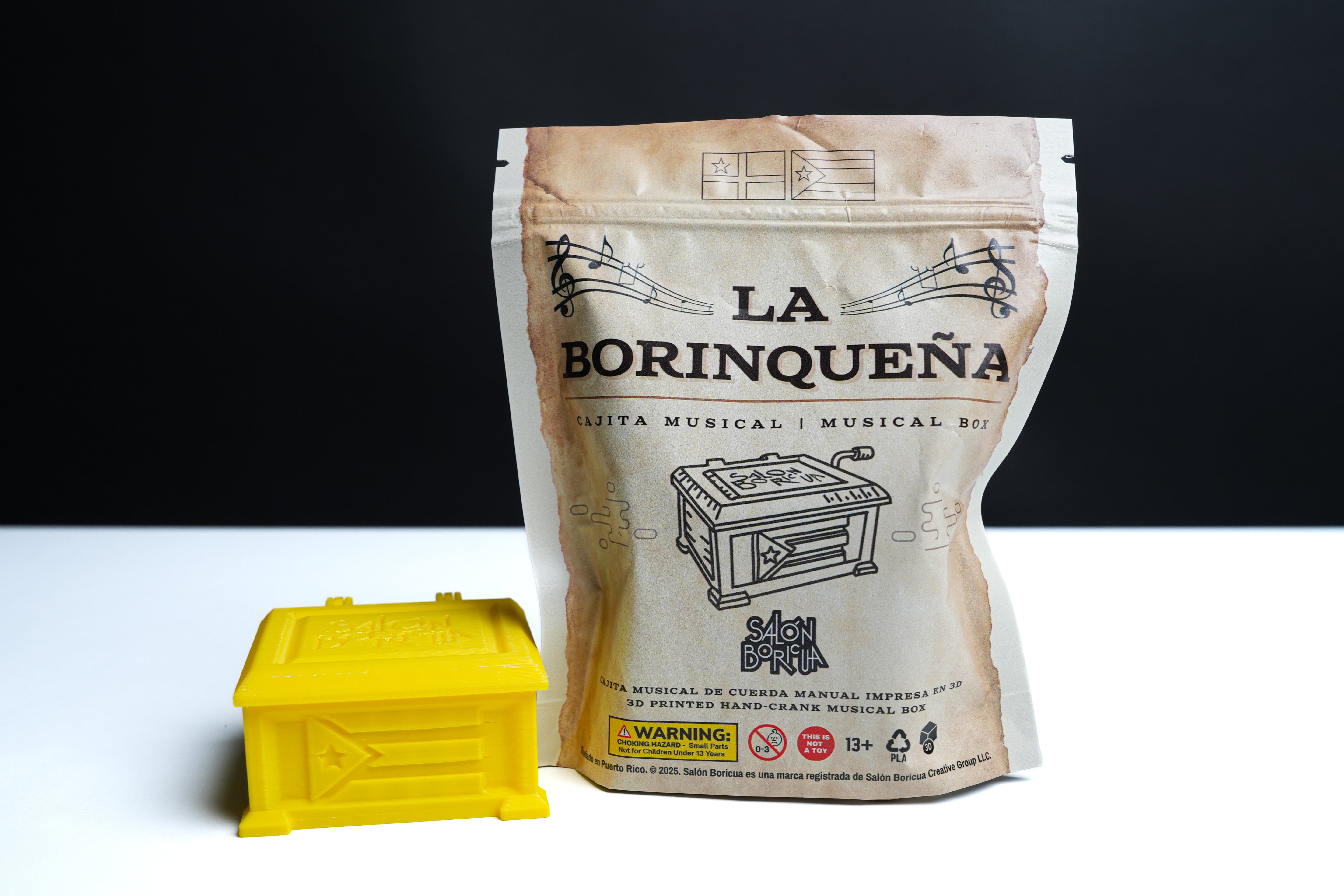 Cajita Musical Amarilla - La Borinqueña (Musical Box)