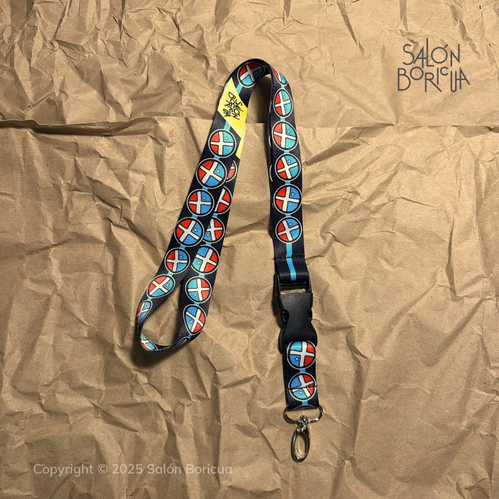 Black Bandera de Lares (Lanyard)