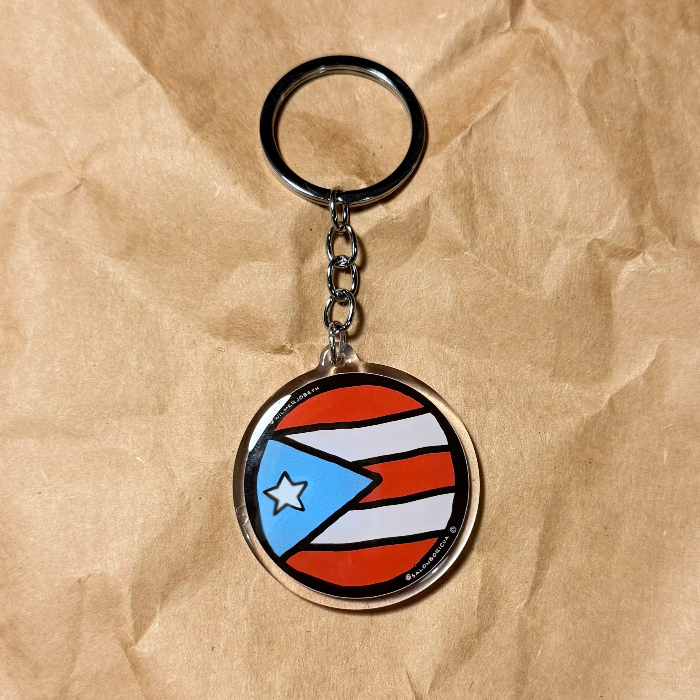 Keychain: Bandera PR Rounded - Sky Blue (Keychain)