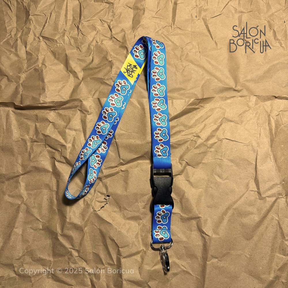 Blue Boricua PAW/Huellita (Lanyard)