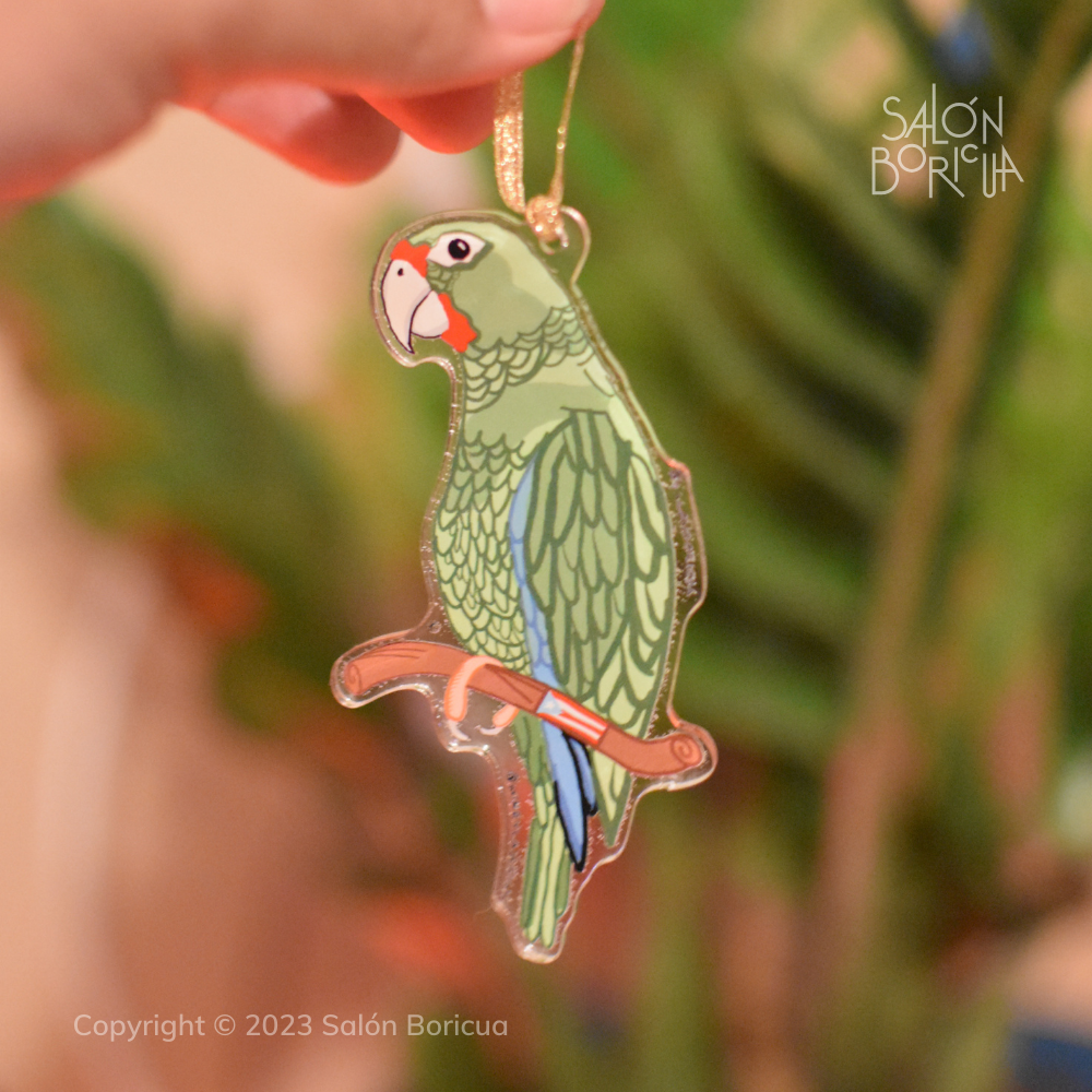 Adorno: Cotorra Puertorriqueña (Acrylic Christmas Ornament)