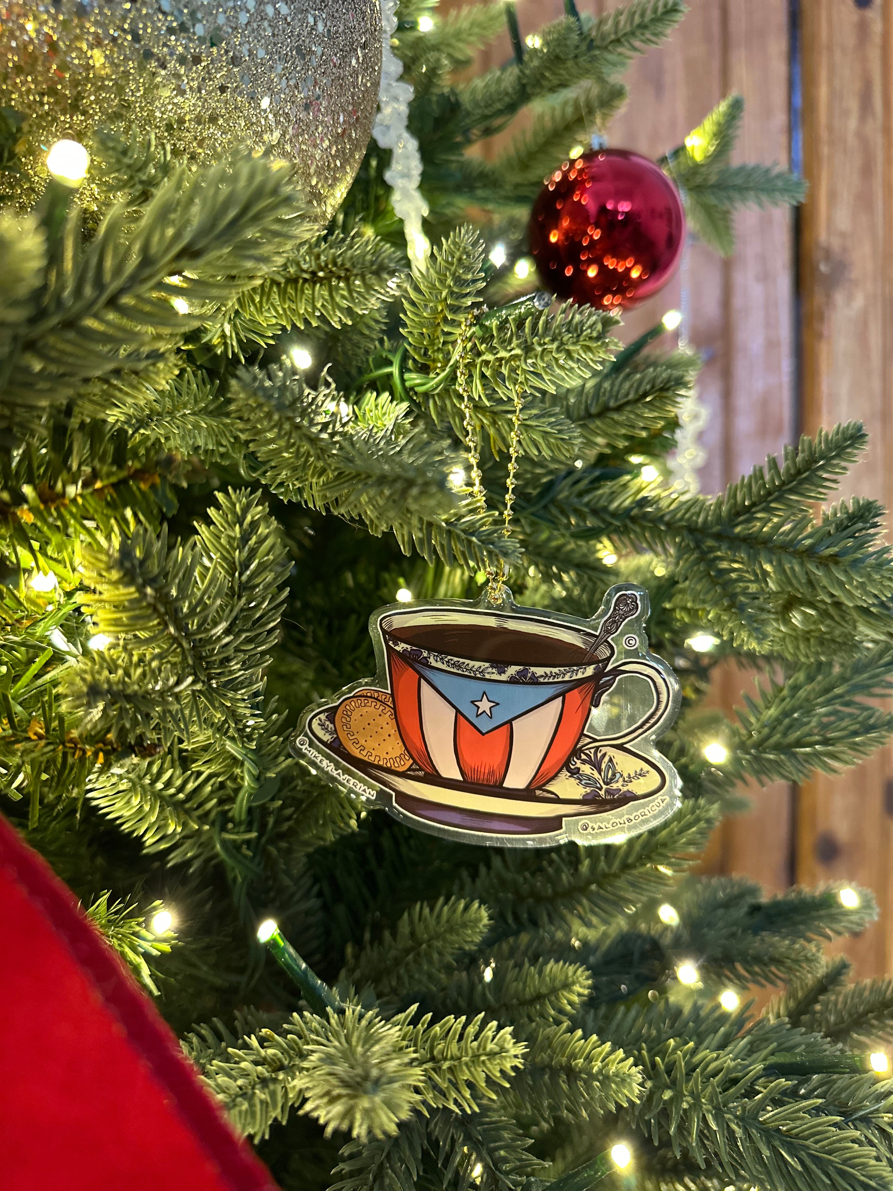 Adorno: Café y Galletas María [Café de Abuela] (Acrylic Christmas Ornament)