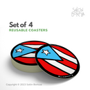 Set of 4: Bandera PR Rounded - Sky Blue (Coasters)