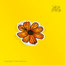 Flor de Cosmos y Abeja (Premium Sticker)