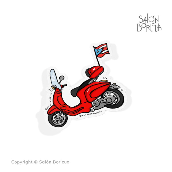 Motora Vespa Roja (Premium Sticker)