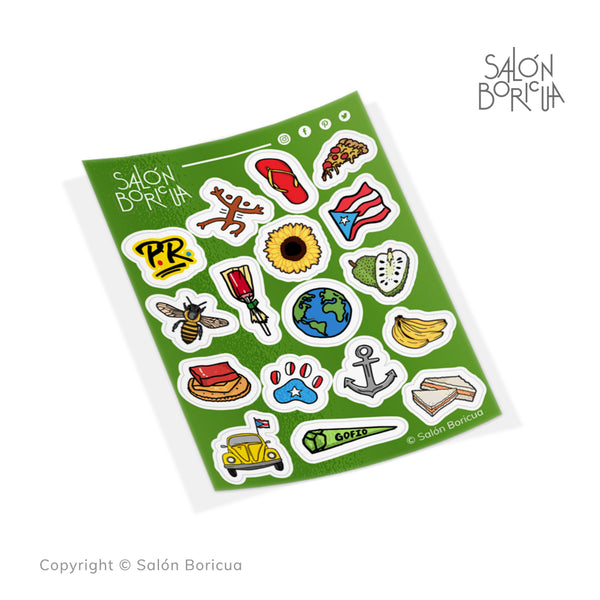 Mini Stickers Sheet No. 4 - GREEN (Premium Sticker)