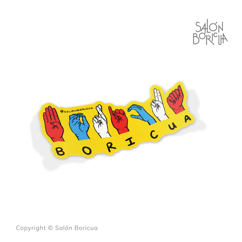Boricua en Lenguaje de Señas (Premium Sticker)