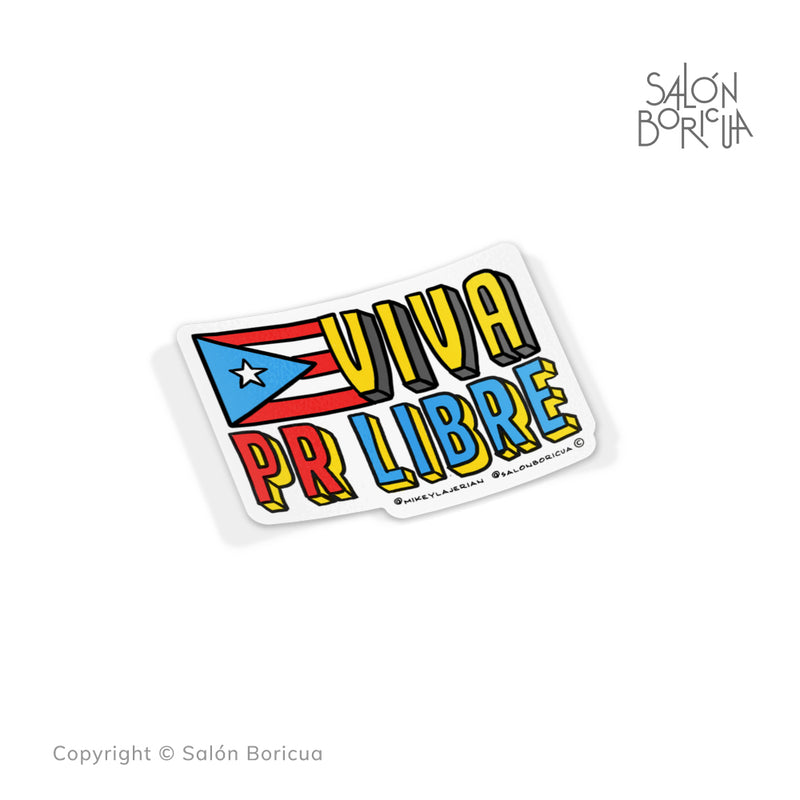 Texto Viva PR Libre 3D (Premium Sticker)