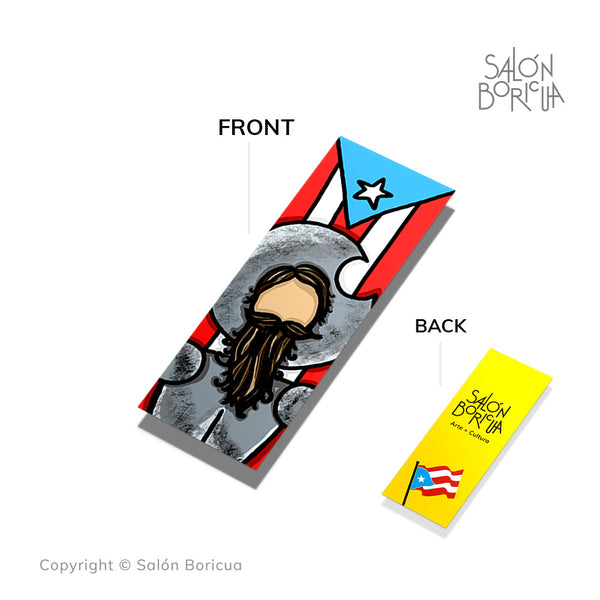 Bookmark: Don Quijote Boricua con Bandera (Marcador)