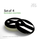 Set of 4: Bandera PR Rounded - Resistance Black (Coasters)