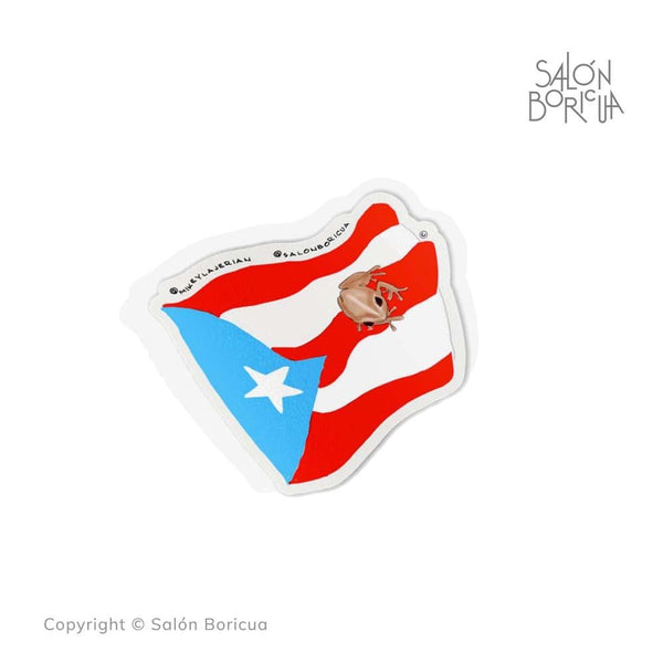 Bandera bajo el Coquí (Premium Sticker)