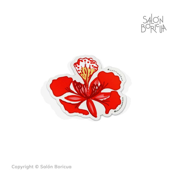 Flor de Flamboyán Rojo (Premium Sticker)
