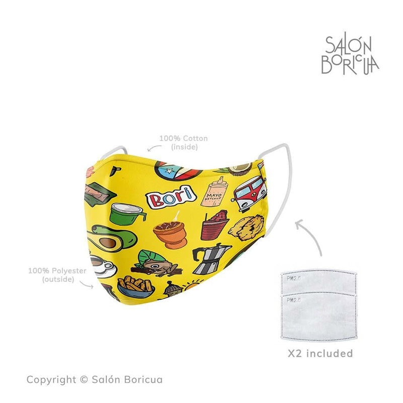 Face Mask: Boricua Yellow (One Size) - Limited Edition