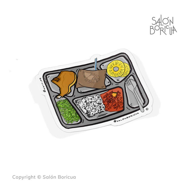 Bandeja de Comedor Escolar Boricua (Premium Sticker)
