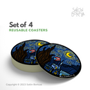 Set of 4: Noche Estrellada Boricua (Coasters)