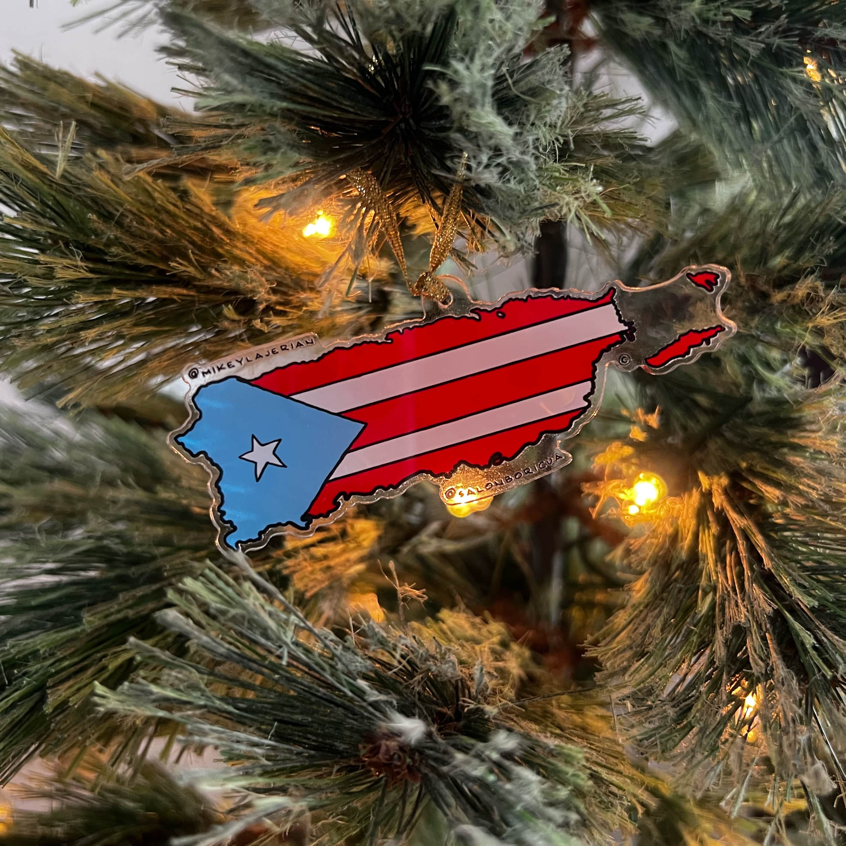 Adorno: Archipiélago PR Flag (Acrylic Christmas Ornament)
