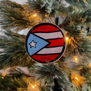 Adorno: Bandera: PR Rounded - Sky Blue (Acrylic Christmas Ornament)