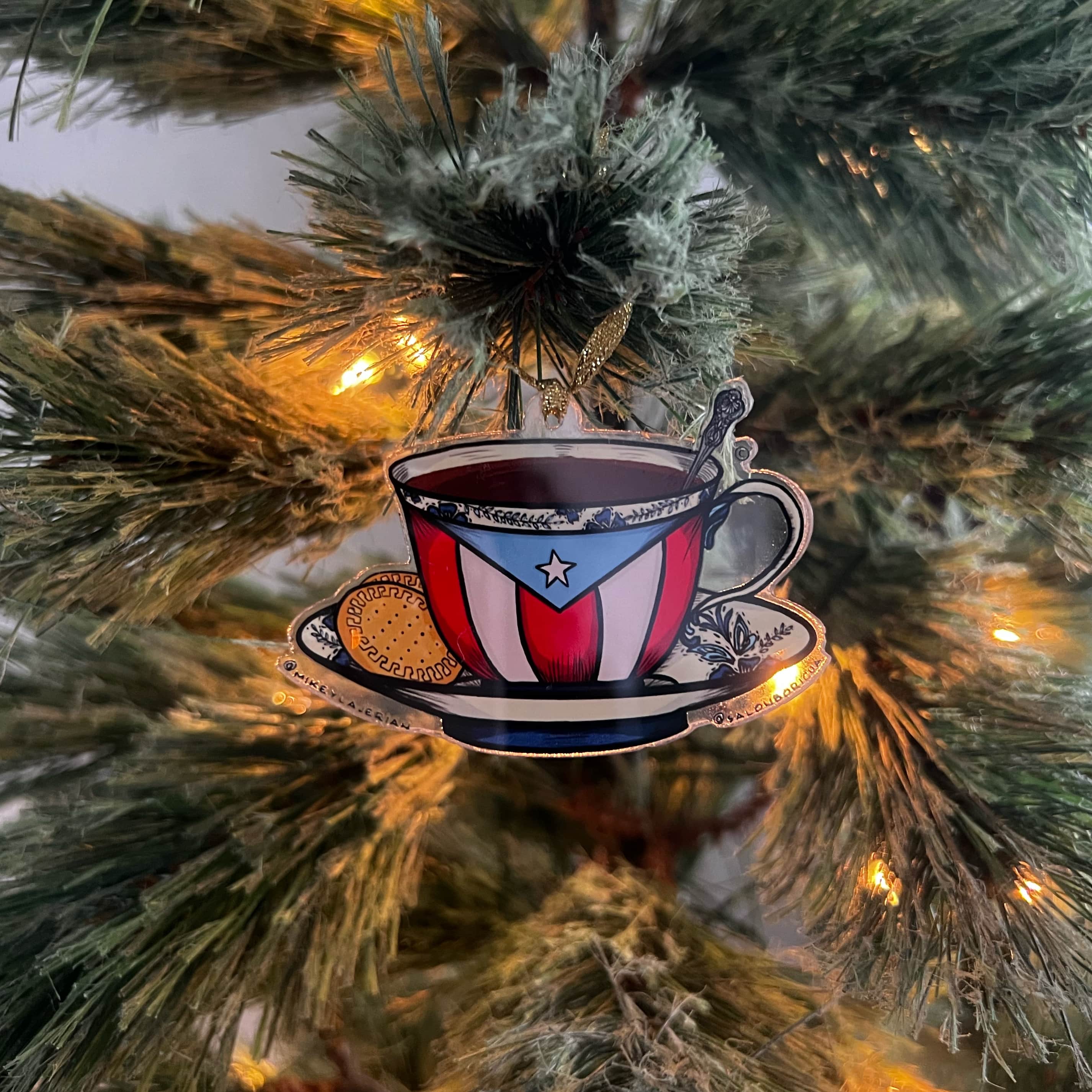 Adorno: Café y Galletas María [Café de Abuela] (Acrylic Christmas Ornament)