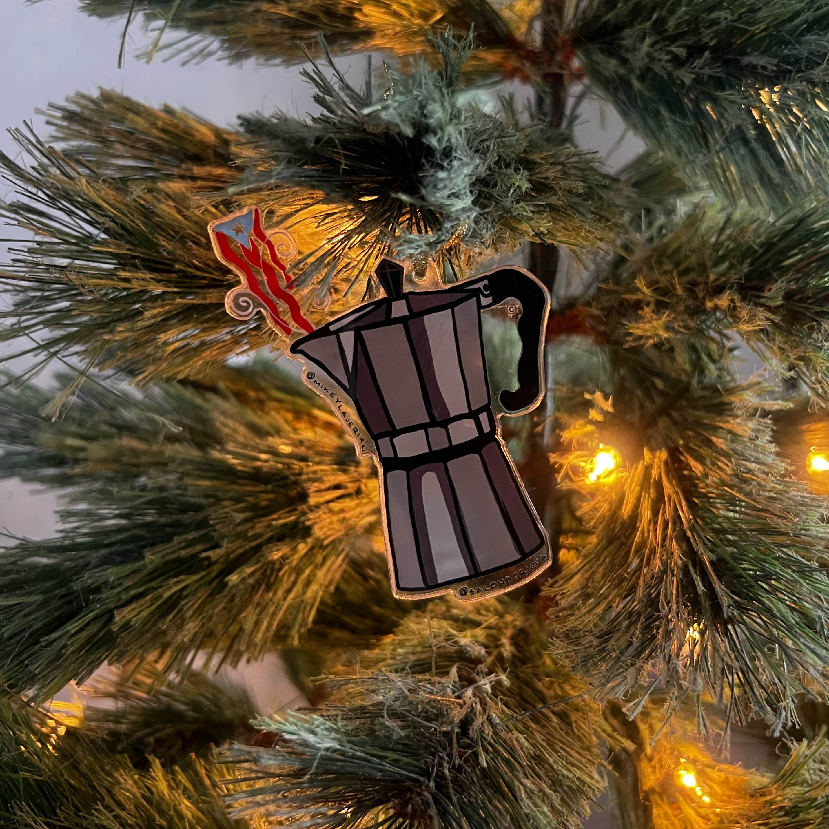 Adorno: La Greca Boricua (Acrylic Christmas Ornament)