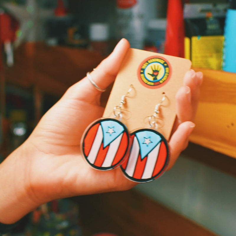 Pantallas: PR Flag Sky Blue (Acrylic/Stainless Steel Earrings)
