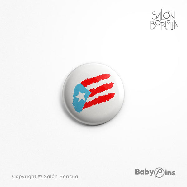 Pin: #104 Bandera PR - White (BabyPins™)