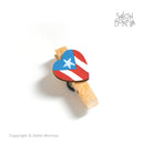 Bamboo Clothespin - Bandera de Puerto Rico (Handmade)